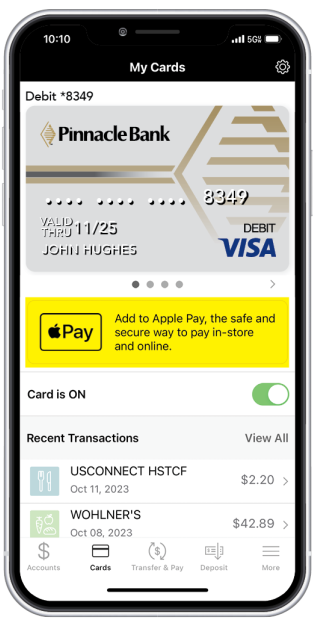 phone with mobile wallet highlighted